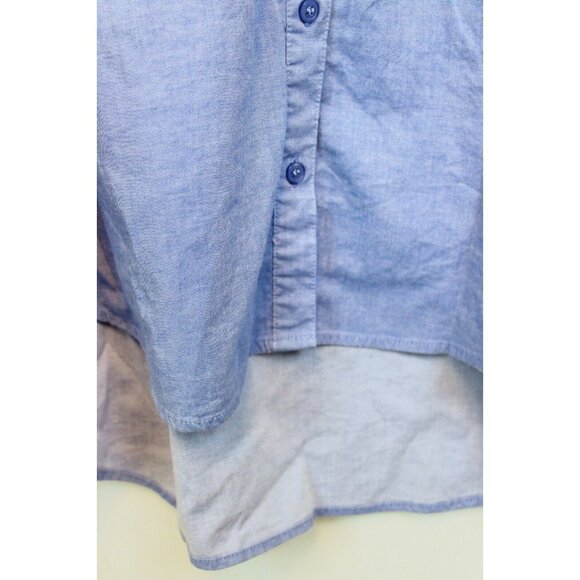 2 New York & Company Button Down Shirts sz XXL Blue Black Simple V-Neck - Picture 4 of 14